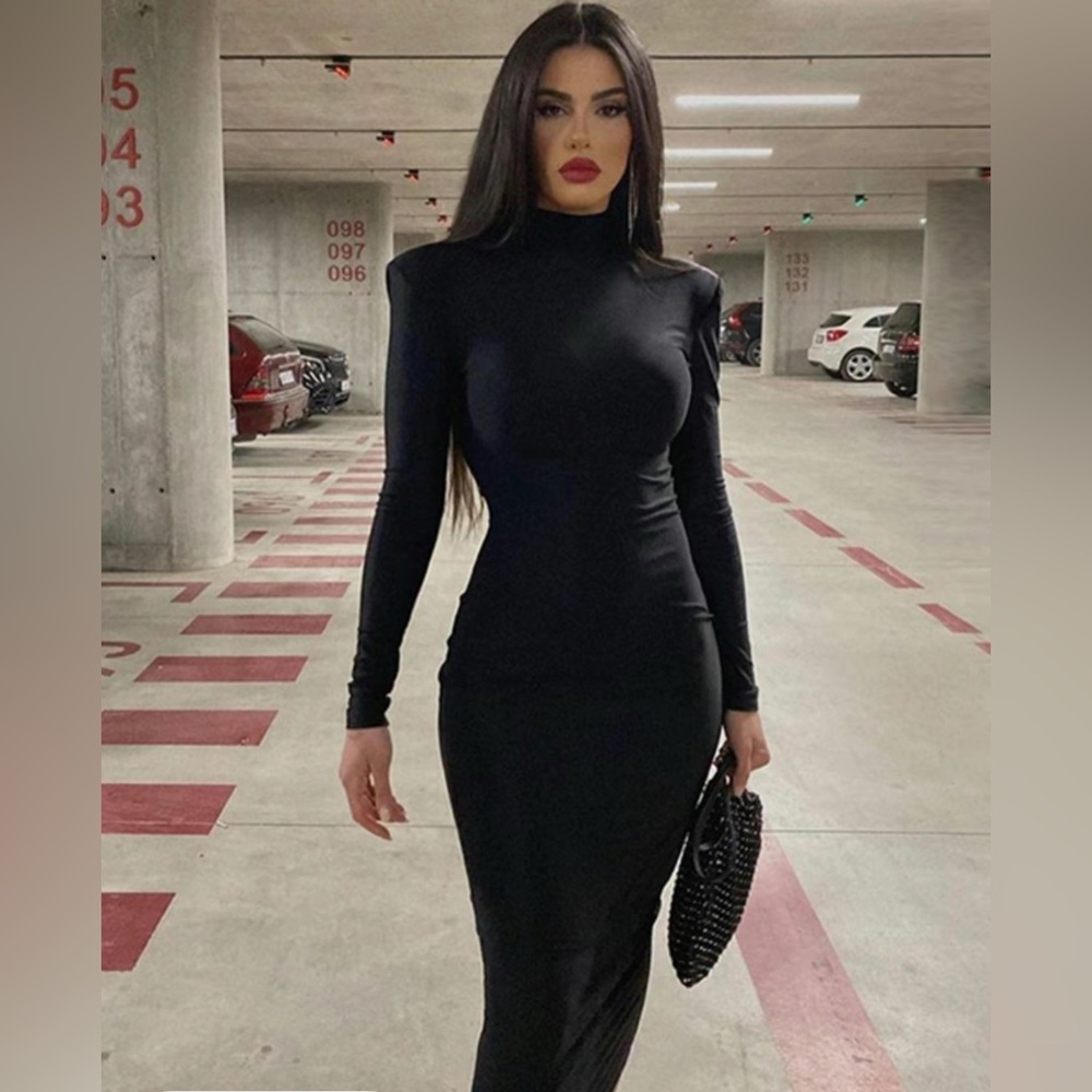 Solid Mock Neck Bodycon Dress NWOT